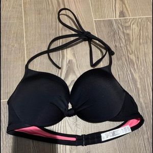 Pink Victoria’s Secret black push up bikini top